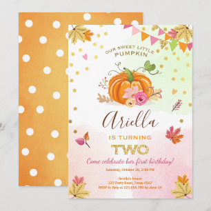Pumpkin zweite Geburtstag Einladung Herbst Herbst