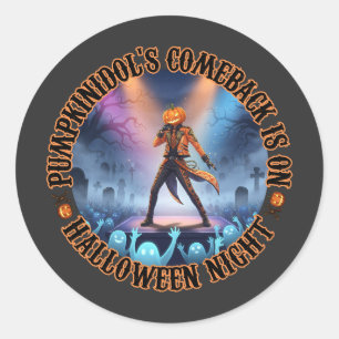 Pumpkinidol Halloween Concert Ghost Fans Spooky Runder Aufkleber