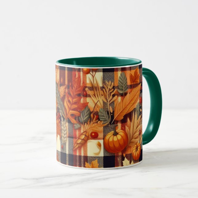 Pumpkins Ahorn Blätter Herbstplatten Tasse (VorderseiteRechts)