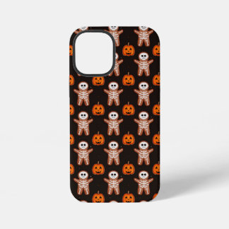 Pumpkins and Skeleton Gingerbread Halloween Design iPhone 12 Mini Hülle