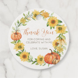 Pumpkins and Sunflowers favor tag Geschenkanhänger