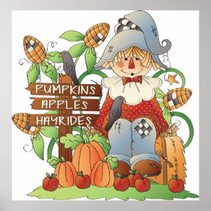 Pumpkins Äpfel Hayrides Poster