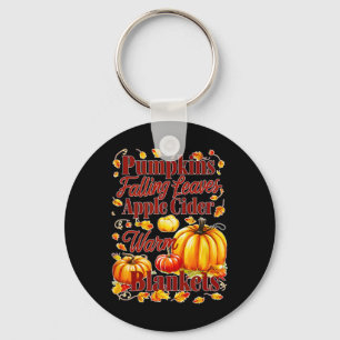 Pumpkins Apple Cider Warm Blankets Blätter Fall Ha Schlüsselanhänger