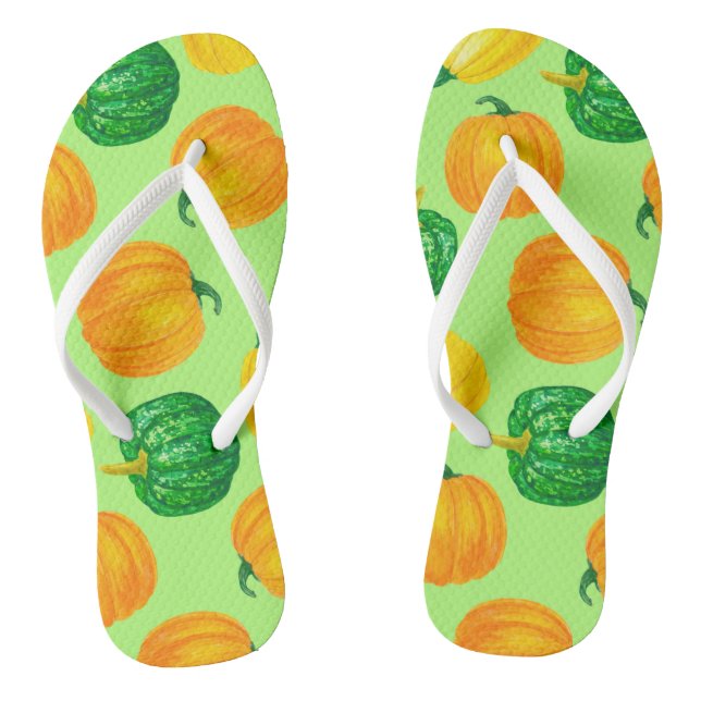 Pumpkins Aquarellmuster 2 Flip Flops (Fußbett)
