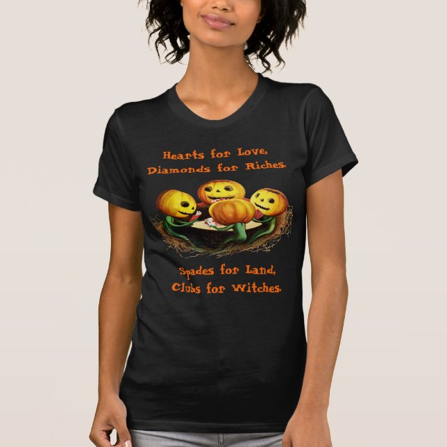 Pumpkins auf Karten Halloween-Shirt T-Shirt (Vorderseite)