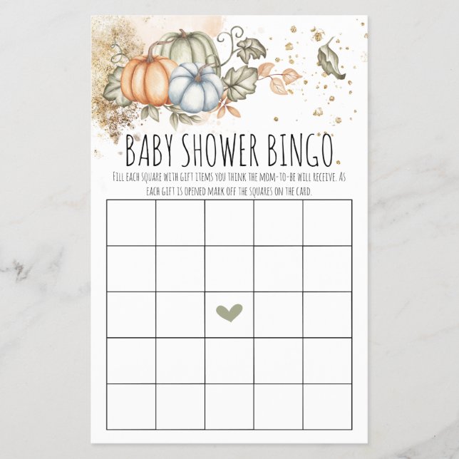 Pumpkins Baby Showroom Bingo Card Flyer (Vorne)