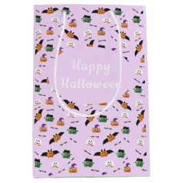 Pumpkins Bats Hexenstein Pattern Halloween Mittlere Geschenktüte