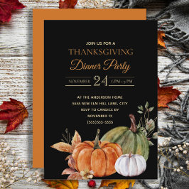 Pumpkins Black Erntedank Dinner Party Einladung