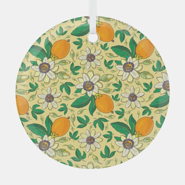 Pumpkins & Blätter: Herbsternte Ornament Aus Glas (Vorderseite)