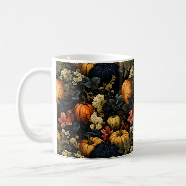 Pumpkins Blumenkunst Tasse (Links)