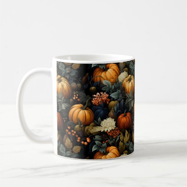 Pumpkins Blumenkunst Tasse (Links)