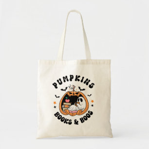 Pumpkins Books & Boos Niedlich Ghost Reading Hallo Tragetasche