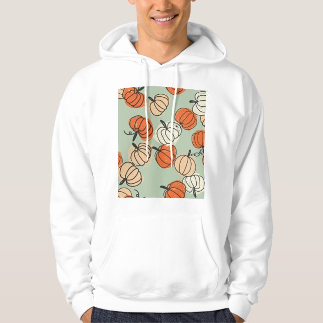 Pumpkins: Erntedank nahtlos Muster. Hoodie (Vorderseite)