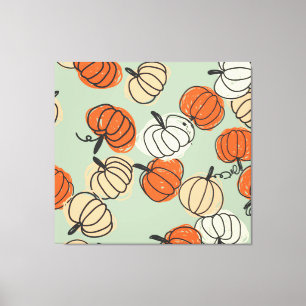 Pumpkins: Erntedank nahtlos Muster. Leinwanddruck