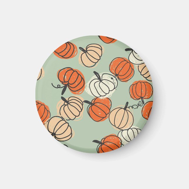 Pumpkins: Erntedank nahtlos Muster. Magnet (Vorne)