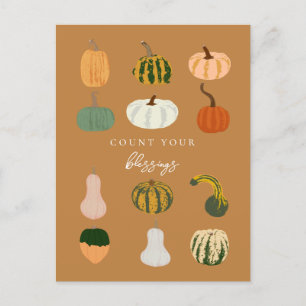Pumpkins Fall Zählen Sie Ihre Segnungen Postkarte