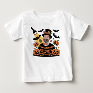 Pumpkins, Fledermäuse und Herbstlaub Design-T - Sh Baby T-shirt