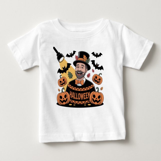 Pumpkins, Fledermäuse und Herbstlaub Design-T - Sh Baby T-shirt (Vorderseite)