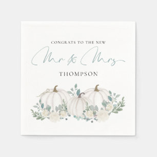 Pumpkins Florals Script Glückwunschs Mr. Wedding Serviette