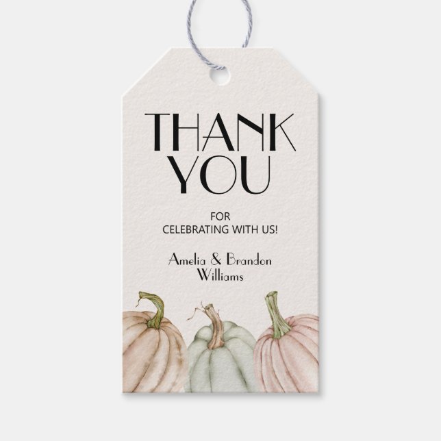 Pumpkins Gender Neutral Baby Duwer Gefallen Geschenkanhänger (Vorderseite)