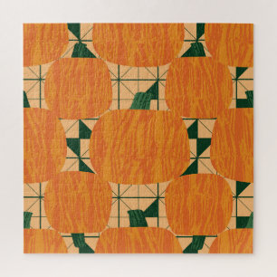 Pumpkins: Geometrisches Dreieck Retro. Puzzle