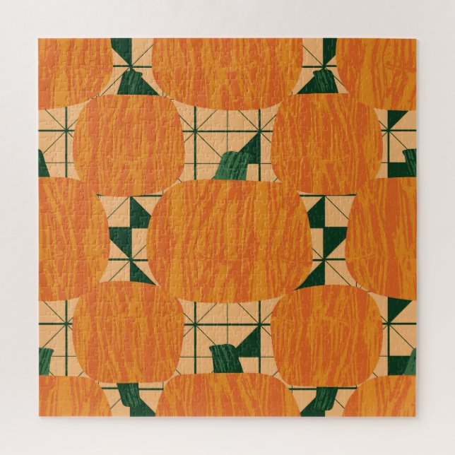 Pumpkins: Geometrisches Dreieck Retro. Puzzle (Vertikal)