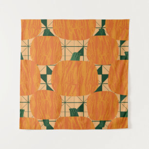 Pumpkins: Geometrisches Dreieck Retro. Wandteppich