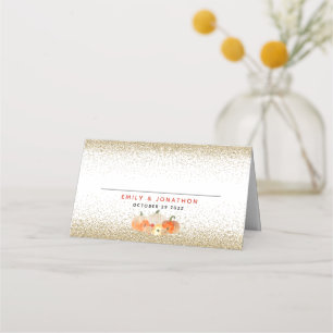 Pumpkins Glitzer fallen in Lieben Namen Hochzeitsp Platzkarte