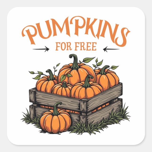 Pumpkins gratis - Herbstliebhaber Quadratischer Aufkleber (Vorderseite)