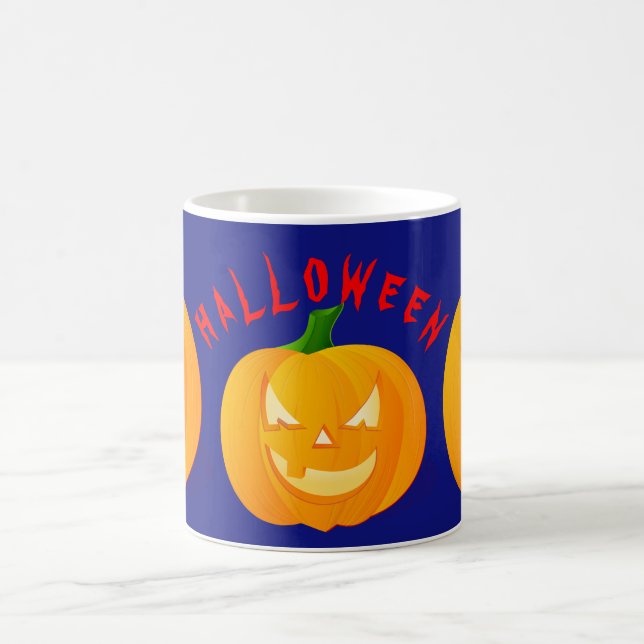 Pumpkins & Halloween Blue Coffee Tasse (Mittel)