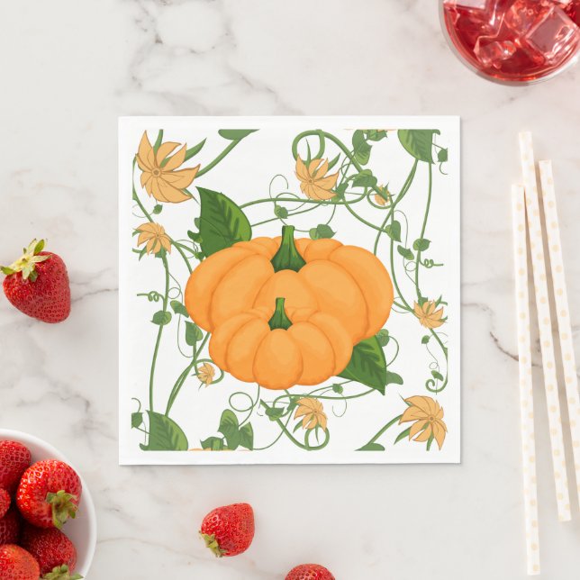 Pumpkins Halloween Erntedank Fall Holiday Serviette (Beispiel)