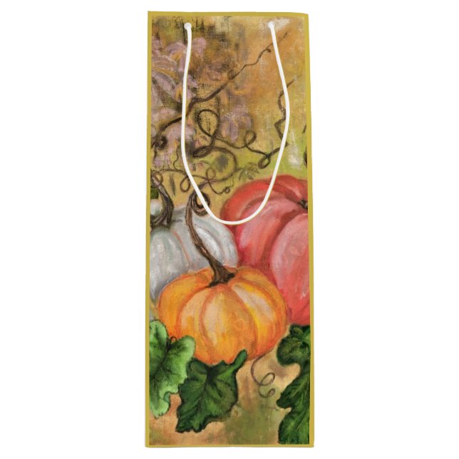 Pumpkins Halloween-Geschenktasche - Malerei Geschenktüte Für Weinflaschen (Vorderseite)