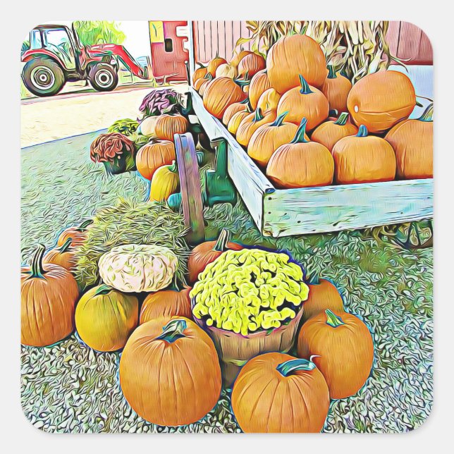 Pumpkins Halloween Herbst Florenständer Sticker (Vorderseite)