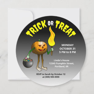 Pumpkins Halloween Trick oder Treat Party Einladung