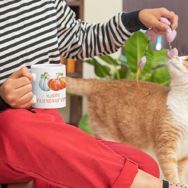 Pumpkins Happy Friendsgiving brennender orangefarb Kaffeetasse (Von Creator hochgeladen)