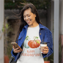 Pumpkins Happy Friendsgiving brennender orangefarb T-Shirt