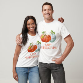 Pumpkins Happy Friendsgiving brennender orangefarb T-Shirt