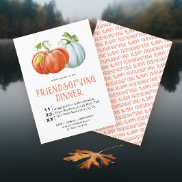 Pumpkins Happy Friendsgiving verbrannte orange Inv Einladung