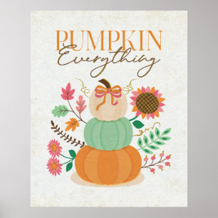 Pumpkins Herbstlaube Herbst Boho Florals Poster
