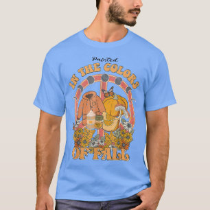 Pumpkins in den Farben des Sturzes Vintag gezeichn T-Shirt