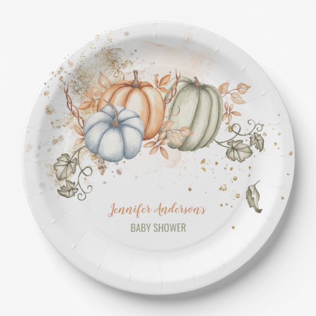 Pumpkins Kinderdusche Pappteller (Vorderseite)