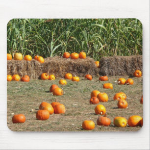 Pumpkins, Mais und Hay Herbst Erntefotografie Mousepad