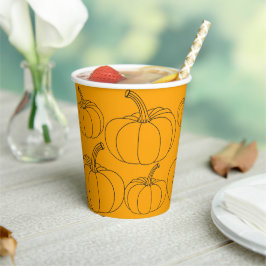 Pumpkins Orange & Black Halloween Pappbecher