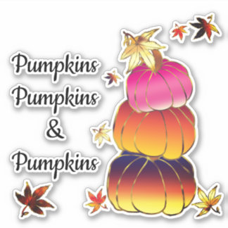 Pumpkins & Pumpkins Gradient, Gold & Foil Texture Aufkleber
