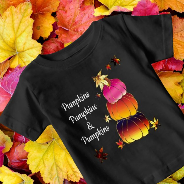 Pumpkins & Pumpkins Gradient, Gold & Foil Texture Baby T-shirt (Von Creator hochgeladen)