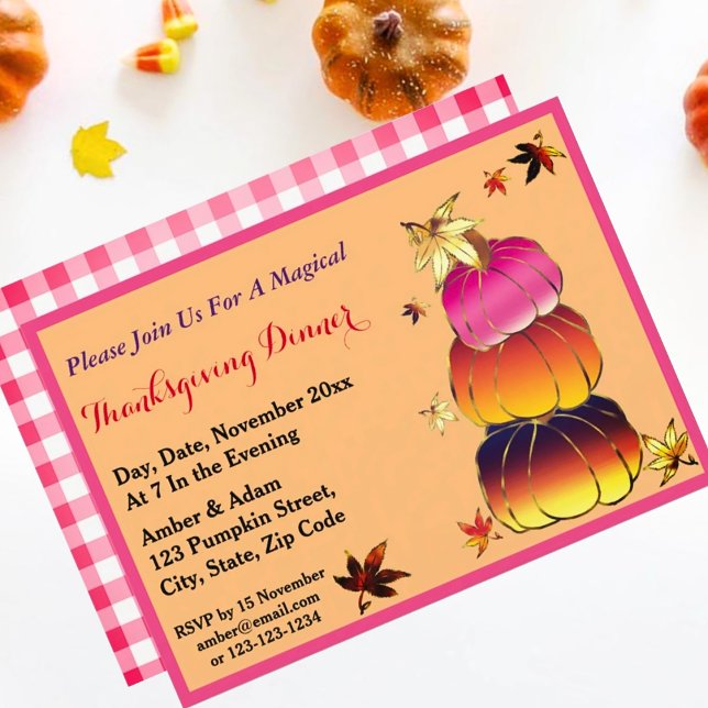 Pumpkins & Pumpkins Gradient, Gold, & Foil Texture Einladung (Von Creator hochgeladen)