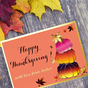 Pumpkins & Pumpkins Gradient, Gold & Foil Texture Folien Feiertagskarte