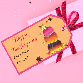 Pumpkins & Pumpkins Gradient, Gold & Foil Texture Geschenkanhänger