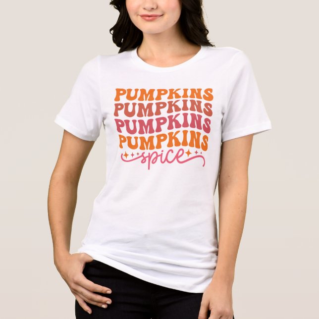 Pumpkins Pumpkins Pumpkins Pumpkins Gewürze Tri-Blend Shirt (Vorderseite)