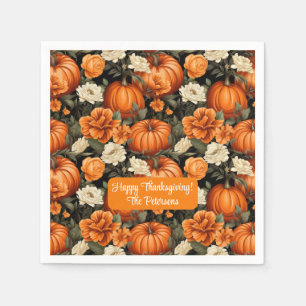 Pumpkins Rose Herbstliche Blume Serviette